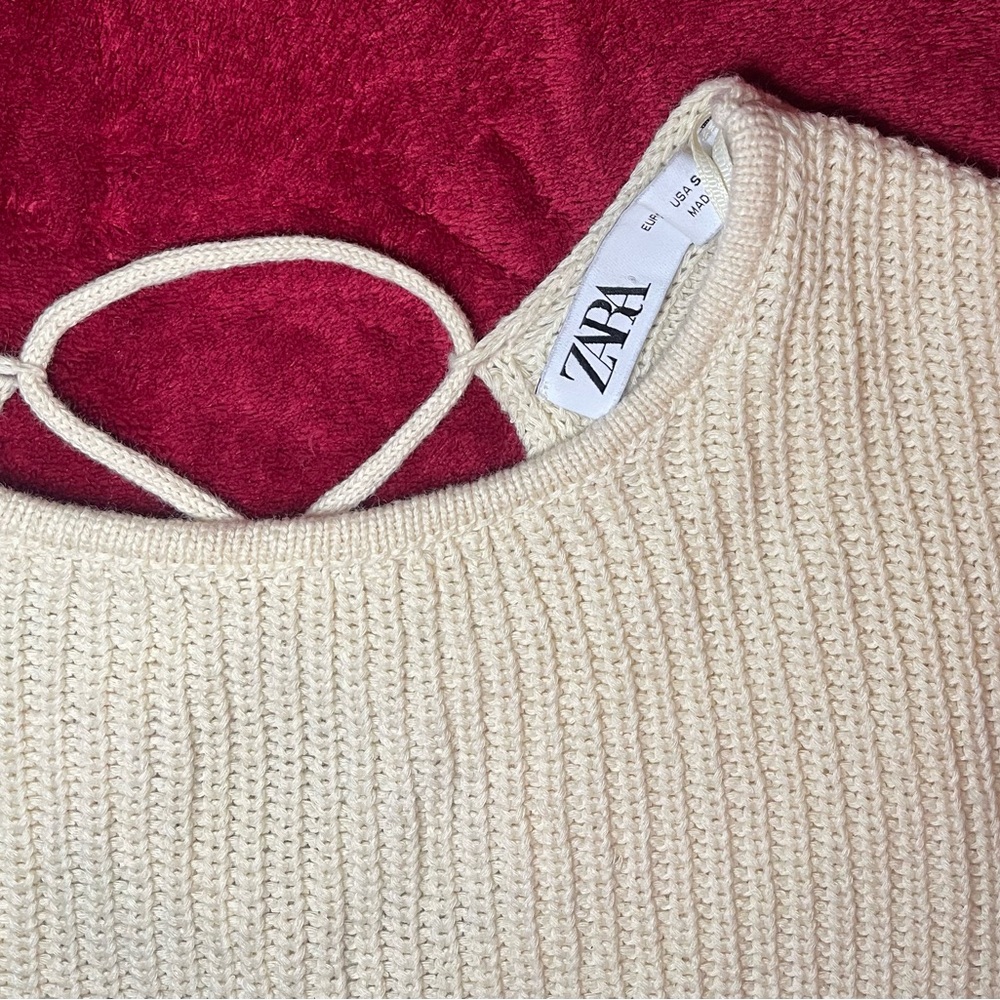 Zara Cream Knit Top - Picture 2 of 7